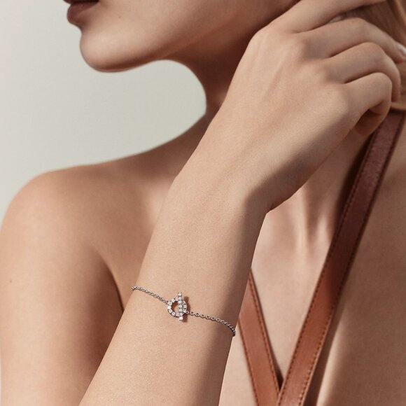 Hermes Finesse Bracelet 18K White Gold Diamonds SH Pre-Loved w/ Receipt - Picture 7 of 8